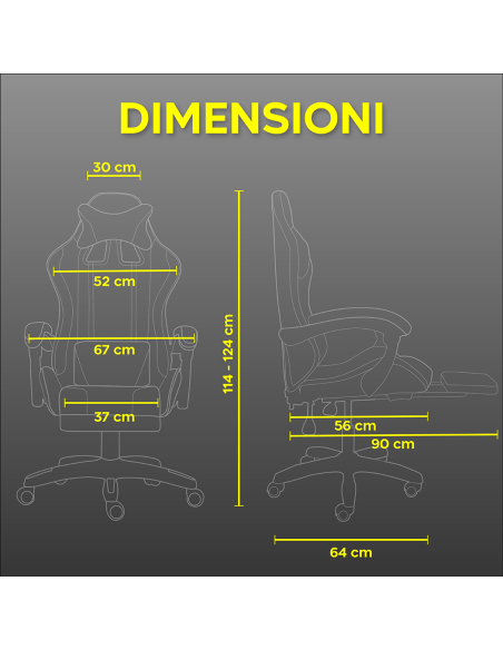 Sedia Gaming Ufficio LED RGB Telecomando Poggiatesta in Ecopelle con Poggiapiedi