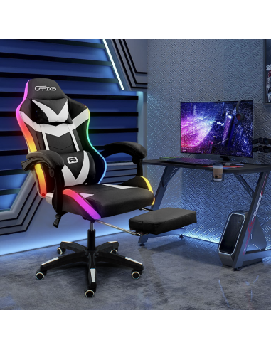 Sedia Gaming Ufficio LED RGB Telecomando...