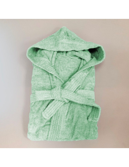 Accappatoio in Spugna Unisex SUPREMA per Adulti Cappuccio Tinta Unita con Tasche