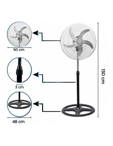 Ventilatore 3 in 1 Piantana da Tavolo e Parete...