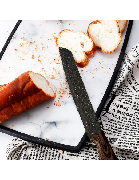 Set 5 Coltelli e Pelapatate da Cucina Professionali in Ceramica Lame in Granito