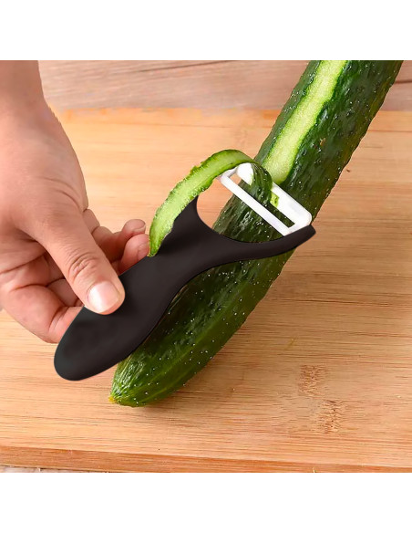 Set 5 Coltelli e Pelapatate da Cucina Professionali in Ceramica Lame in Granito