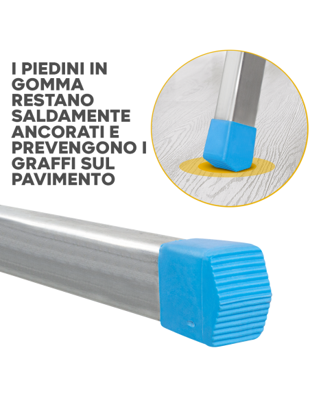 Sgabello SCAB 3 Gradini SALGO Alluminio H64cm art.850 con Gancio di Sicurezza