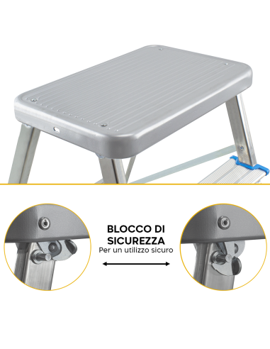 Sgabello SCAB 3 Gradini SALGO Alluminio H64cm...