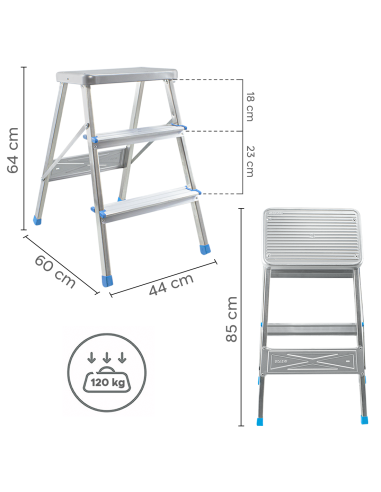 Sgabello SCAB 3 Gradini SALGO Alluminio H64cm...