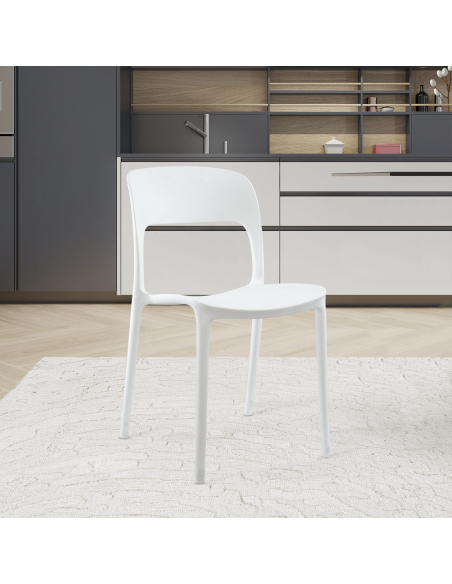 Set 2 Sedie STYLE in Polipropilene Design Moderno Impilabile Casa Bar Ristorante