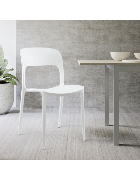 Set 2 Sedie STYLE in Polipropilene Design Moderno Impilabile Casa Bar Ristorante