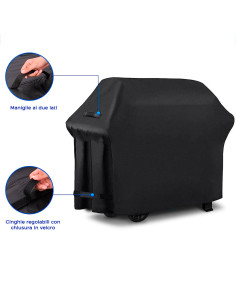 Telo Copri Barbecue Tessuto Impermeabile 145X61X117 Nero... 2