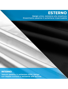 Telo Copri Barbecue Tessuto Impermeabile 190X71X117 Nero... 2
