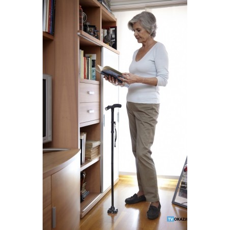 Bastone telescopico con luce led regolabile in 5 posizioni pieghevole con base autoreggente Bastone telescopico con luce led regolabile in 5 posizioni pieghevole con base autoreggente