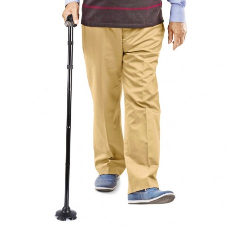 Bastone telescopico con luce led regolabile in 5 posizioni pieghevole con base autoreggente Bastone telescopico con luce led regolabile in 5 posizioni pieghevole con base autoreggente