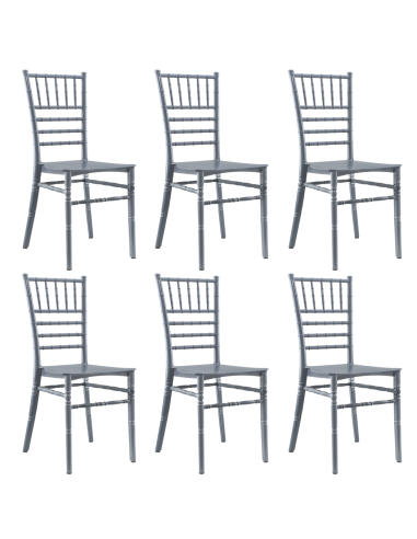 Set 6 Sedie Chiavari Grigia Vintage Sedia Chiavarina Catering Design Classico