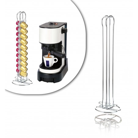Stand per capsule caffè portacapsule in metallo 20 posti a 2 colonne design moderno 726105 Stand per capsule caffè portacapsule in metallo 20 posti a 2 colonne design moderno 726105