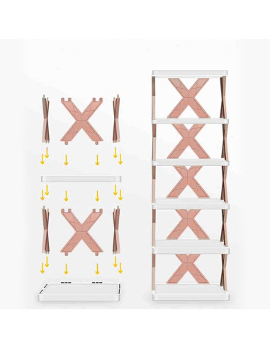 Scarpiera 6 Ripiani Mensole Portaoggetti...