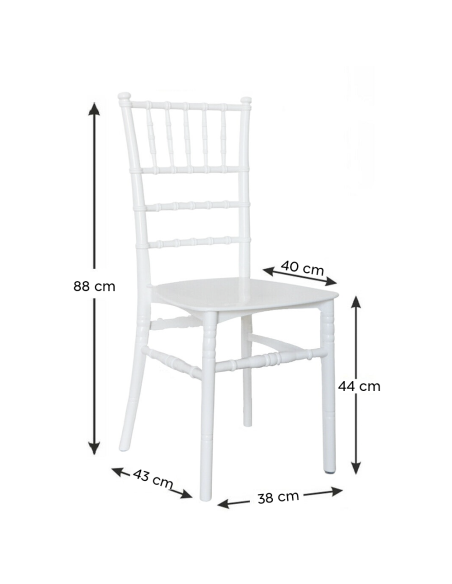 Set 2 Sedie di Chiavari Bianca Design Classico per Catering Chiavarina Vintage