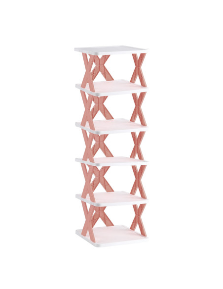 Scarpiera 6 Ripiani Mensole Portaoggetti Scaffale Modulare H82 Salvaspazio