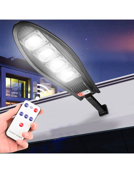 Lampada Solare Faro Lampione Stradale 80W W779B Sensore di Movimento Telecomando