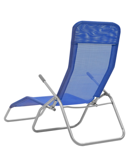 Set 2 Sdraio da Giardino in Texilene 823907 Basculante in Acciaio 140x57x96cm