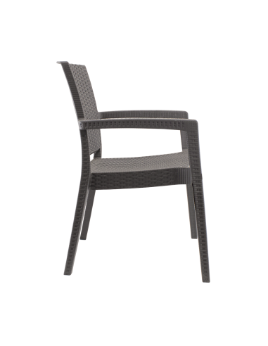 Set 2 Sedie CATAS in Resina Effetto Rattan da...