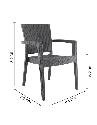 Set 6 Sedie CATAS in Resina Effetto Rattan da...