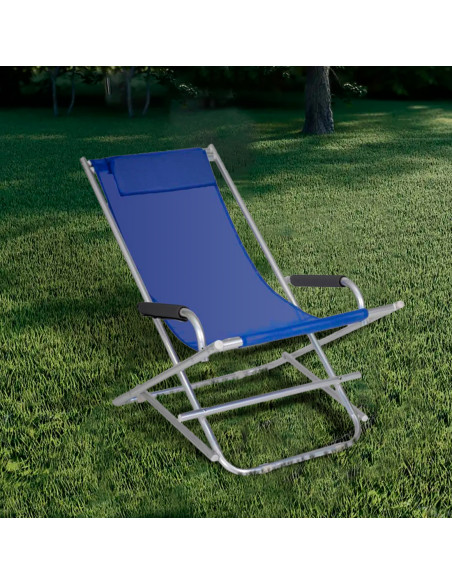 Sedia Sdraio Oscillante Alluminio DONDOLINA Pieghevole Basculante con Braccioli