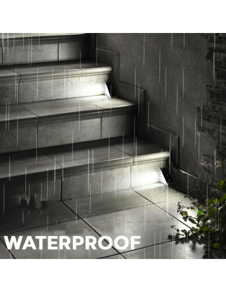 Set 2 Lampade Solari Segnapasso a LED per Scale 6500K Luce Fredda da Esterno