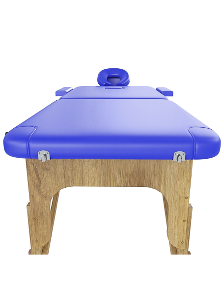 Lettino Massaggio Fisioterapia Legno a 2 Zone Poggiatesta e Braccioli 185x70cm