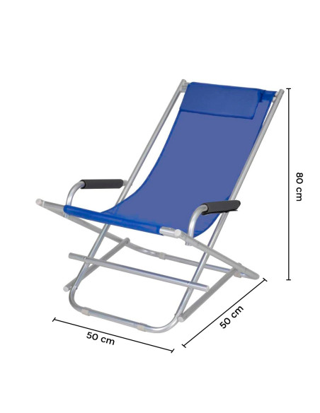 Set 2 Sdraio Oscillante Alluminio DONDOLINA Pieghevole Basculante con Braccioli