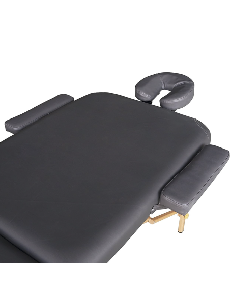 Lettino Massaggio Fisioterapia Legno a 3 Zone Poggiatesta e Braccioli 186x60cm