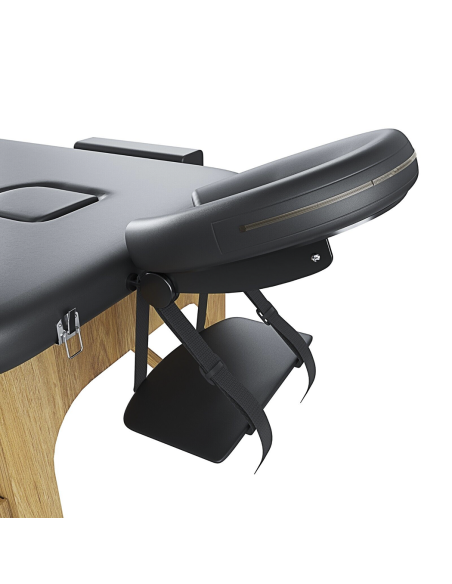 Lettino Massaggio Fisioterapia Legno a 3 Zone Poggiatesta e Braccioli 186x60cm