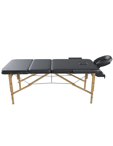 Lettino Massaggio Fisioterapia Legno a 3 Zone Poggiatesta e Braccioli 186x60cm