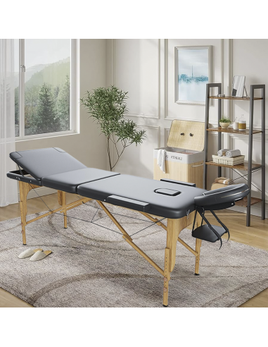 Lettino Massaggio Fisioterapia Legno a 3 Zone...