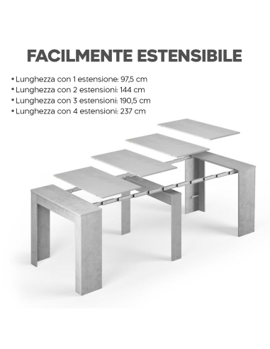 Tavolo Allungabile 10 Posti 2.37mt Salvaspazio...