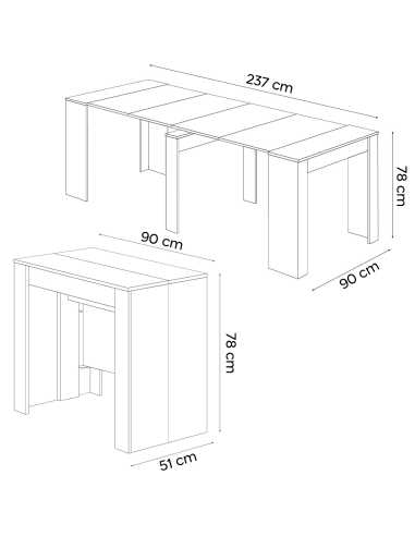 Tavolo Allungabile Consolle 10 Posti 2.37mt...