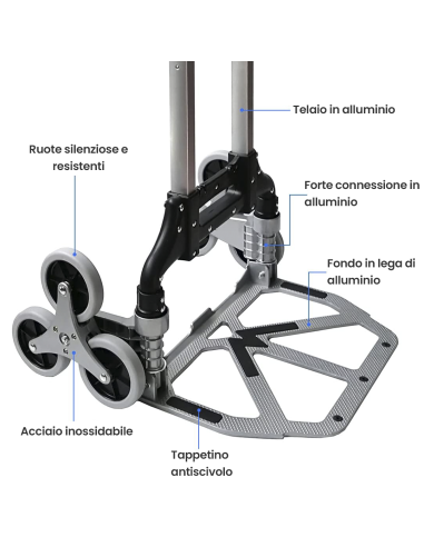 Carrello Portapacchi Pieghevole Alluminio...