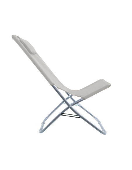 Spiaggina Silver Giga pieghevole tessuto in OXFORD 82x48x52 cm con cuscino