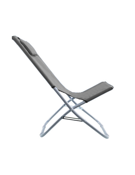 Spiaggina Silver Giga pieghevole tessuto in OXFORD 82x48x52 cm con cuscino