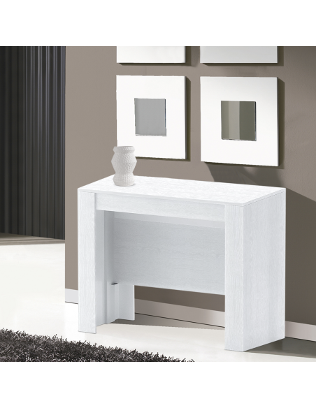 Tavolo Allungabile 14 Posti 3mt Salvaspazio 78x51x90 Bianco Frassinato