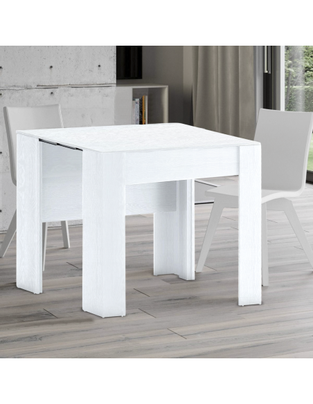 Tavolo Allungabile 14 Posti 3mt Salvaspazio 78x51x90 Bianco Frassinato