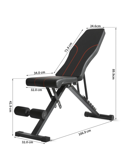 Panca Regolabile per Addominali Multifunzione Inclinazione Pieghevole Multiuso