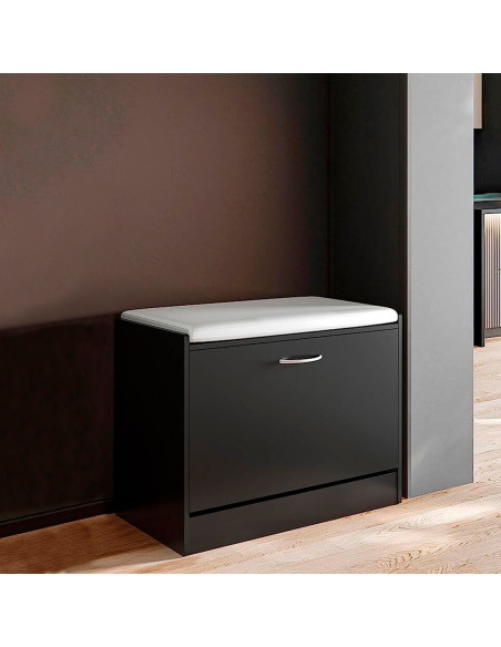 Scarpiera Multifunzione Panca Salvaspazio con Seduta Imbottita 60x48x30 cm