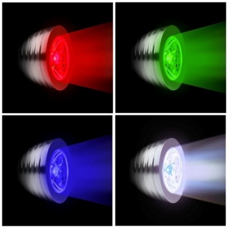 Faretto led rgb con telecomando segnapasso 3w multicolore