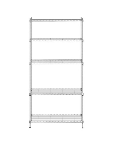 Scaffale 5 Ripiani Portaoggetti Acciaio Cromato...
