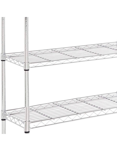 Scaffale 5 Ripiani Portaoggetti Acciaio Cromato Casa Cucina Max 200Kg 180x90x35