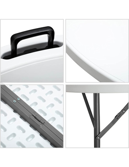 Tavolo Pieghevole Richiudibile Rotondo ASIA 180cm in Resina Bianco per Catering
