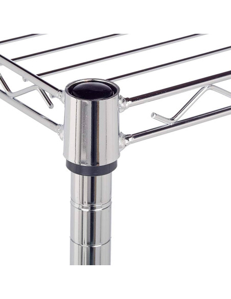 Scaffale 3 Ripiani Portaoggetti Acciaio Cromato Casa Cucina Max 120Kg 76x60x35