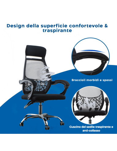 Sedia per Ufficio LEONARDO Nera Poltrona...