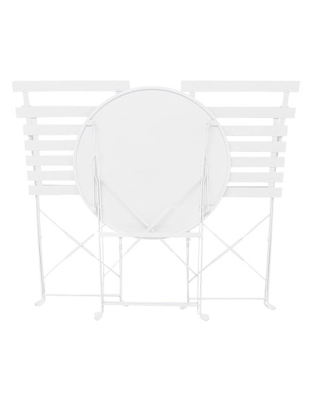 Set Tavolo con Sedie da Esterno in Alluminio Pieghevole Bianco da Giardino