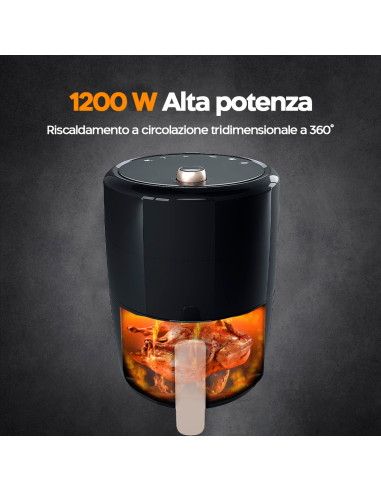 Friggitrice Ad Aria 3lt Elettrica 1200W...