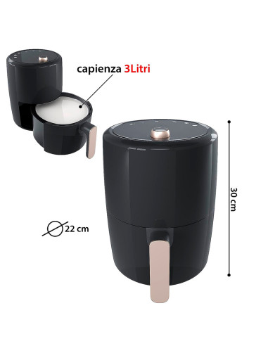 Friggitrice Ad Aria 3lt Elettrica 1200W...